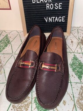 ALDO BROWN LEATHER DRIVING MOCCASINS FLATS LOAFERS SHOES MENS 8 womens 10 EUC